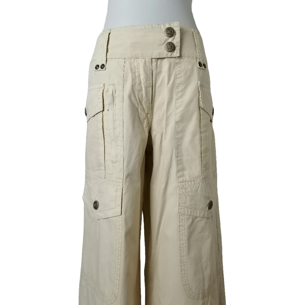 🐝 31"W, oldlace color 100% cotton wide leg parachute pants by Marlboro Classic